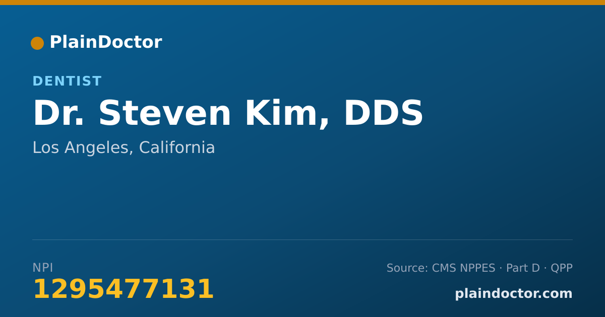 Shareable card for Steven Kim, DDS - Dentist, Los Angeles, CA