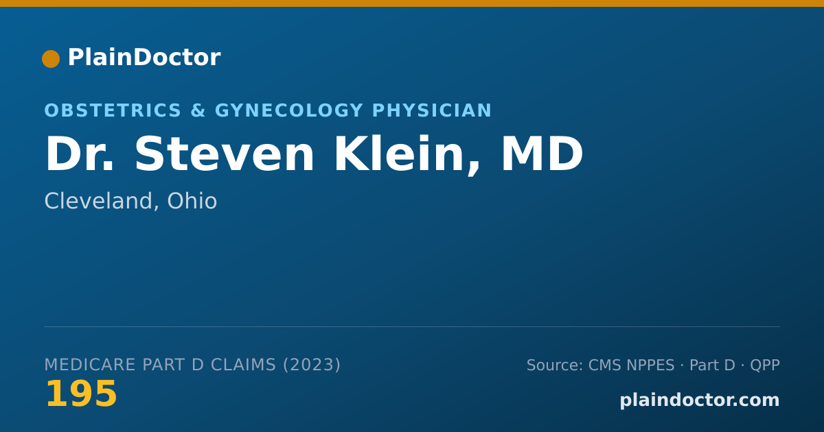 Shareable card for Steven Klein, MD - Obstetrics & Gynecology Physician, Cleveland, OH