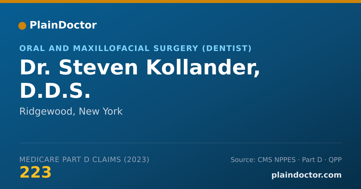 Shareable card for Steven Kollander, D.D.S. - Oral and Maxillofacial Surgery (Dentist), Ridgewood, NY