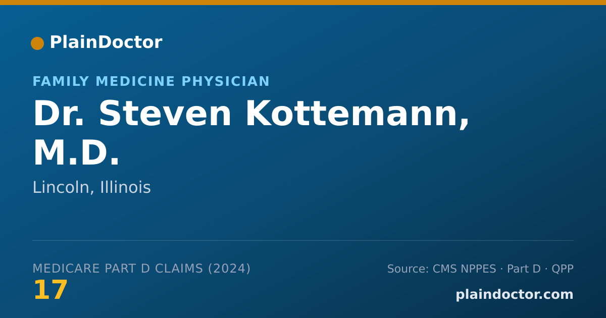Shareable card for Steven Kottemann, M.D. - Family Medicine Physician, Lincoln, IL