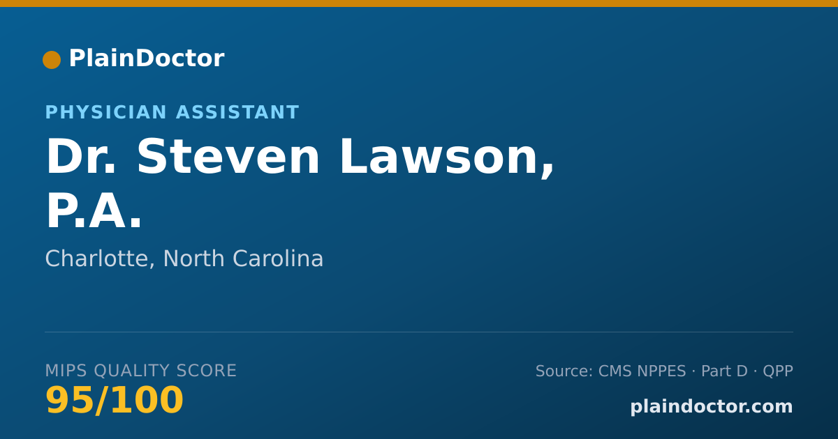 Shareable card for Steven Lawson, P.A. - Physician Assistant, Charlotte, NC