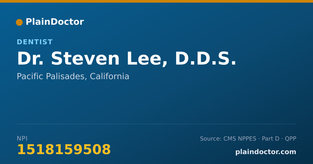 Shareable card for Steven Lee, D.D.S. - Dentist, Pacific Palisades, CA