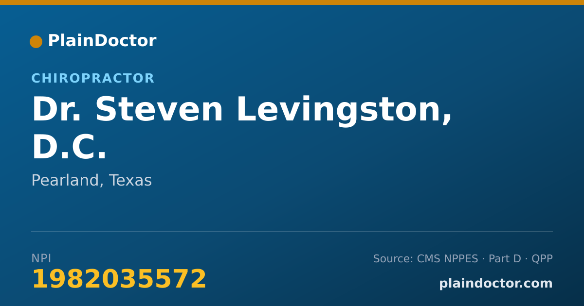 Shareable card for Steven Levingston, D.C. - Chiropractor, Pearland, TX