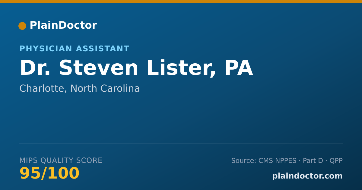 Shareable card for Steven Lister, PA - Physician Assistant, Charlotte, NC