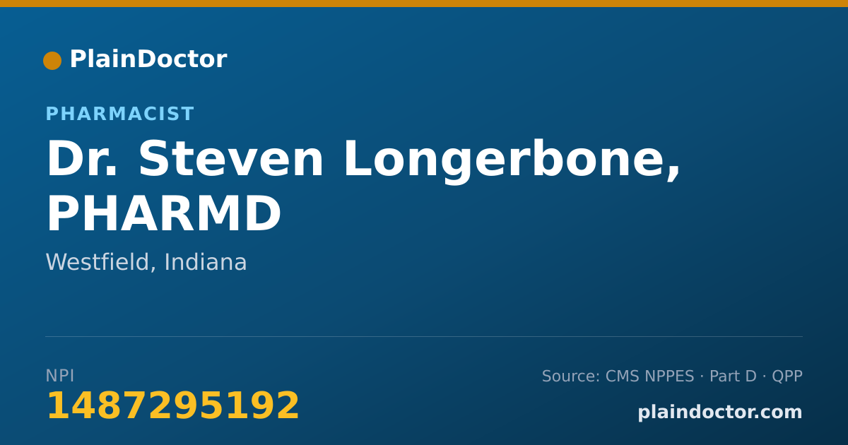 Shareable card for Steven Longerbone, PHARMD - Pharmacist, Westfield, IN