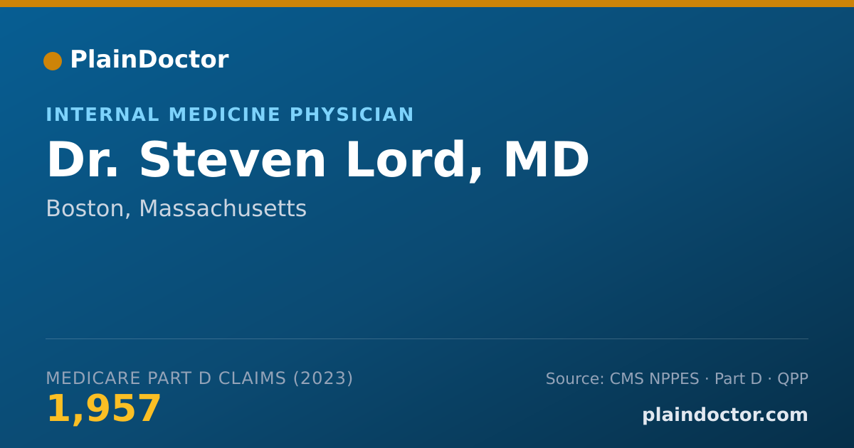 Shareable card for Steven Lord, MD - Internal Medicine Physician, Boston, MA