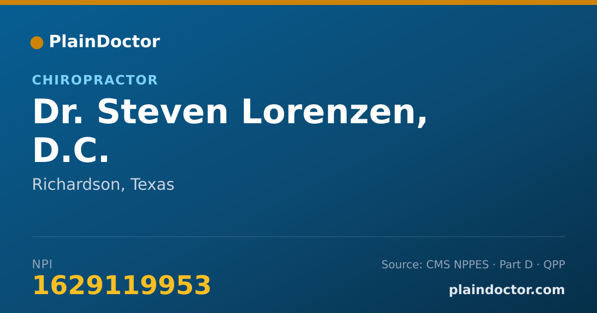 Shareable card for Steven Lorenzen, D.C. - Chiropractor, Richardson, TX