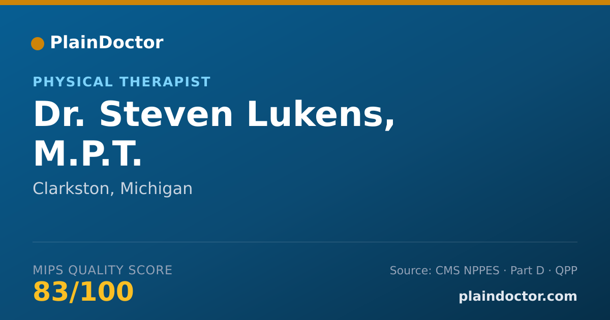 Shareable card for Steven Lukens, M.P.T. - Physical Therapist, Clarkston, MI