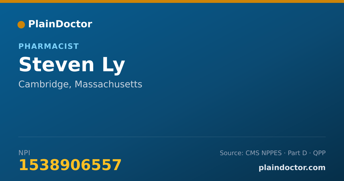 Shareable card for Steven Ly - Pharmacist, Cambridge, MA