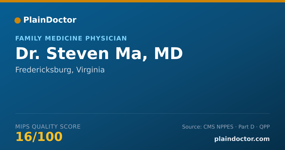 Shareable card for Steven Ma, MD - Family Medicine Physician, Fredericksburg, VA
