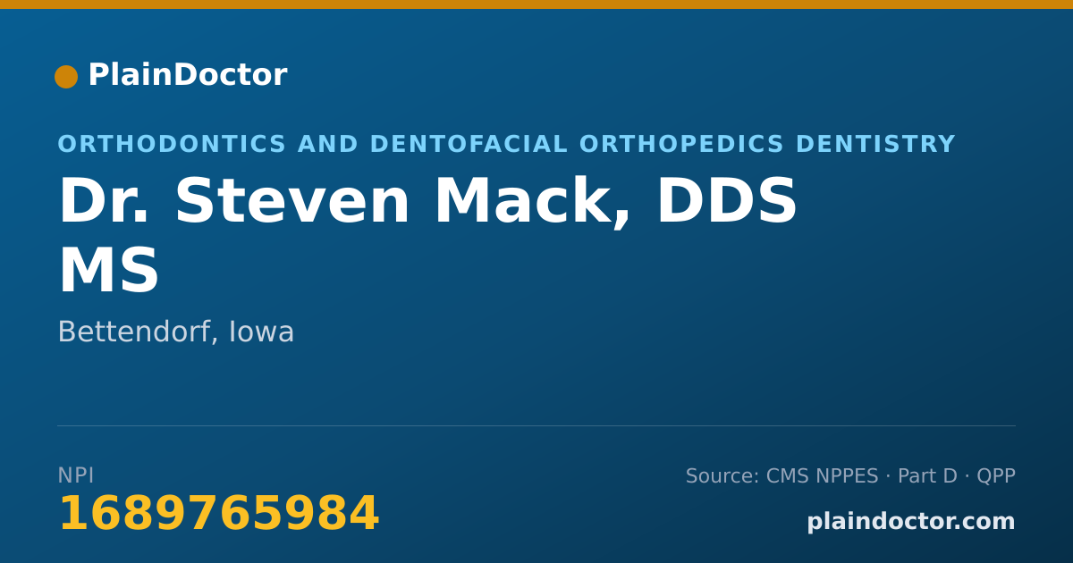 Shareable card for Steven Mack, DDS MS - Orthodontics and Dentofacial Orthopedics Dentistry, Bettendorf, IA