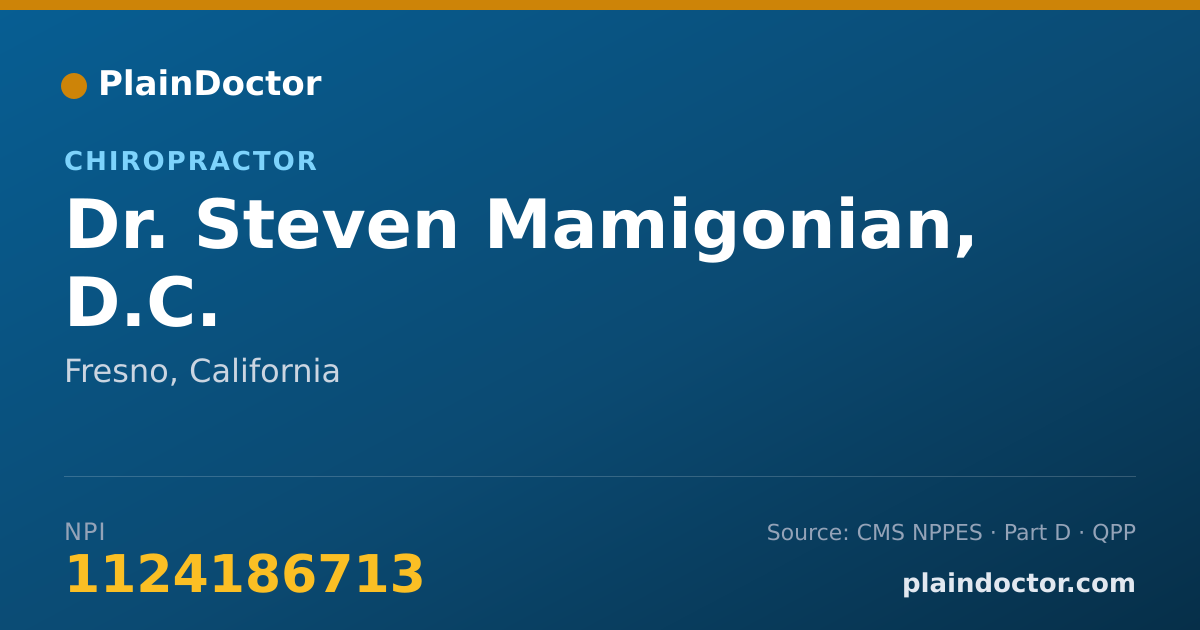 Shareable card for Steven Mamigonian, D.C. - Chiropractor, Fresno, CA