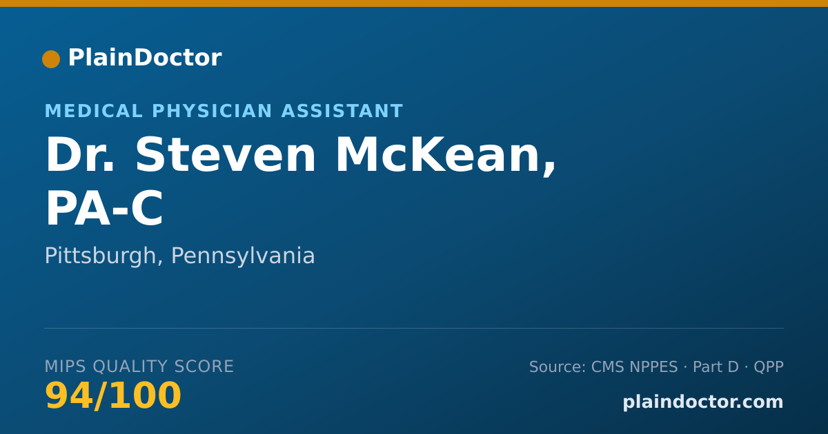 Shareable card for Steven McKean, PA-C - Medical Physician Assistant, Pittsburgh, PA