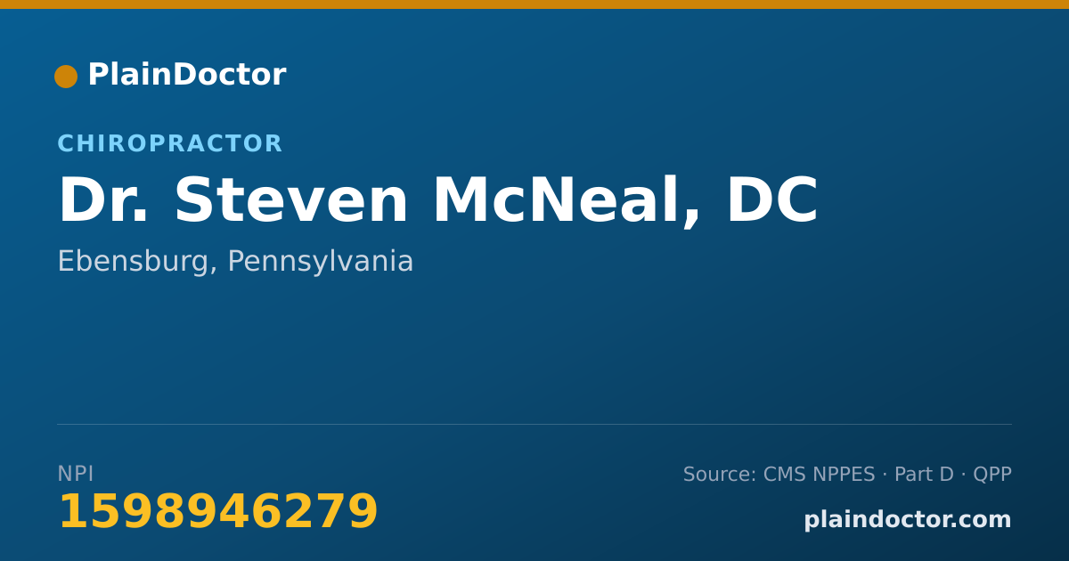 Shareable card for Steven McNeal, DC - Chiropractor, Ebensburg, PA