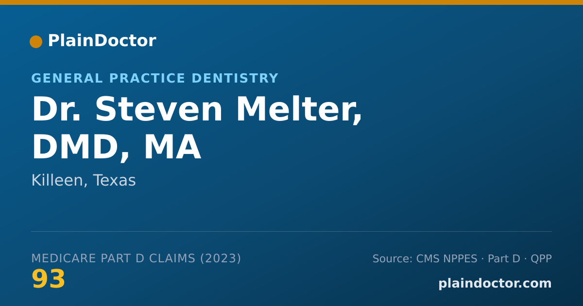 Shareable card for Steven Melter, DMD, MA - General Practice Dentistry, Killeen, TX