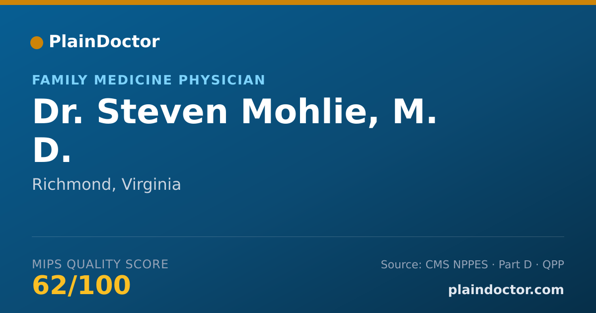 Shareable card for Steven Mohlie, M. D. - Family Medicine Physician, Richmond, VA