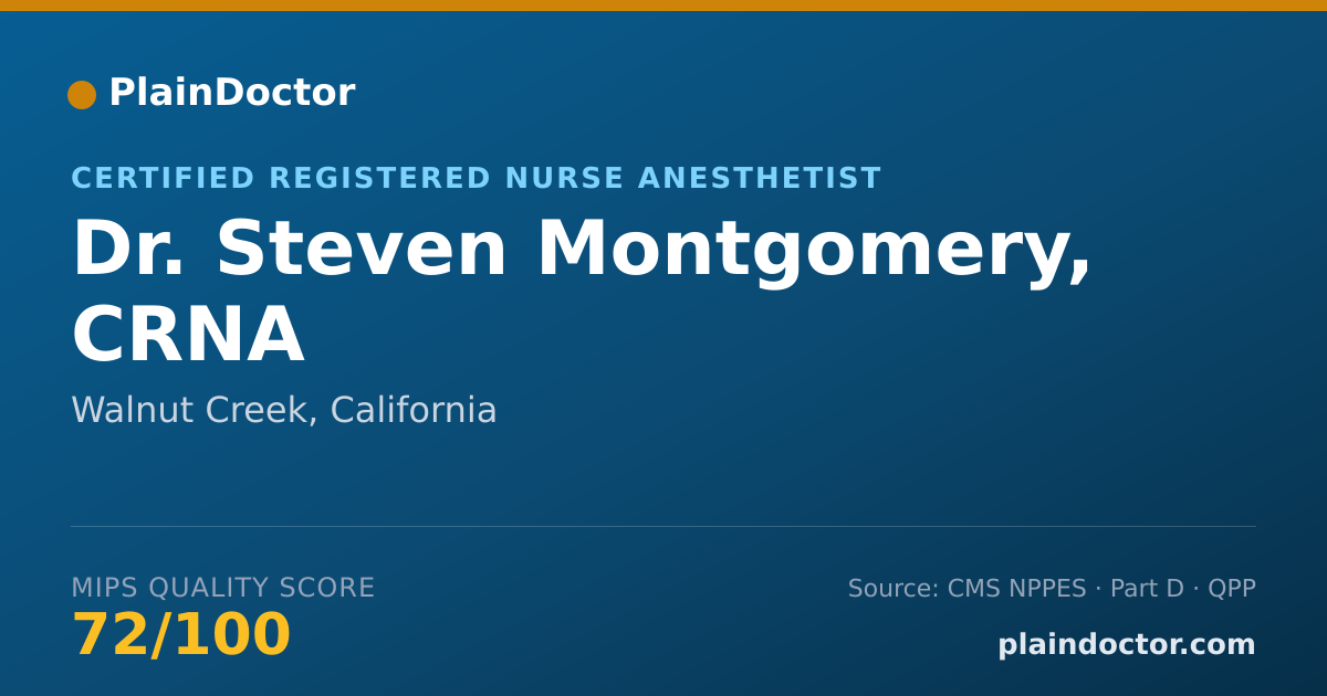 Shareable card for Steven Montgomery, CRNA - Certified Registered Nurse Anesthetist, Walnut Creek, CA