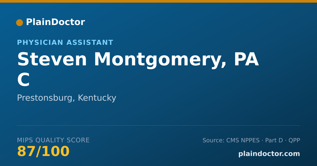 Shareable card for Steven Montgomery, PA C - Physician Assistant, Prestonsburg, KY
