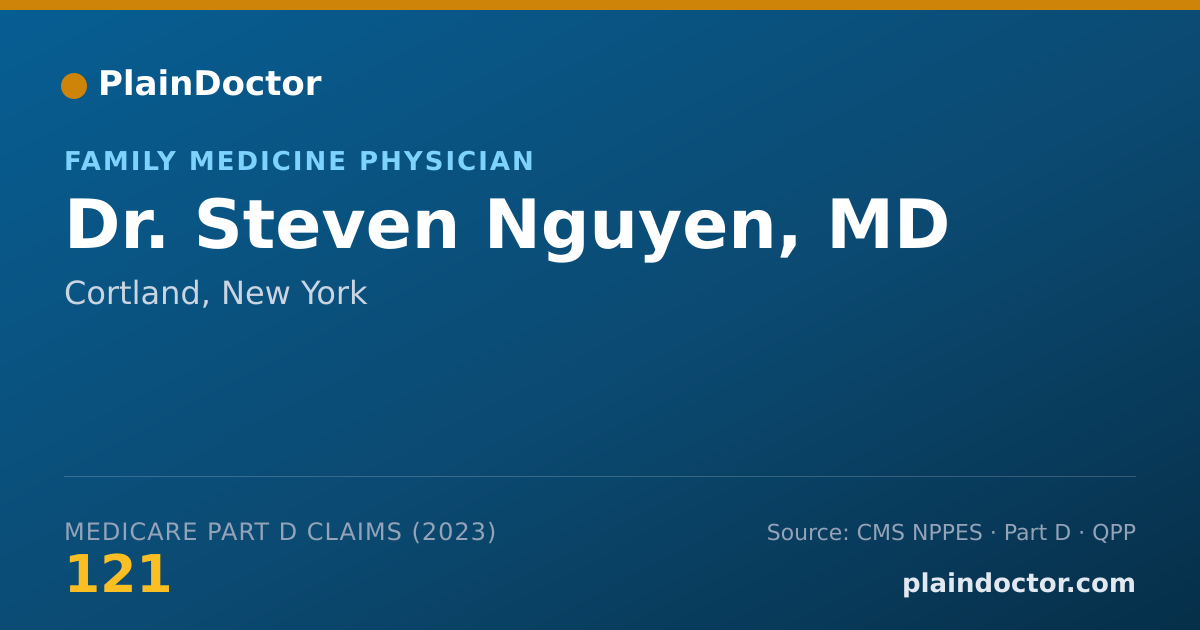 Shareable card for Steven Nguyen, MD - Family Medicine Physician, Cortland, NY