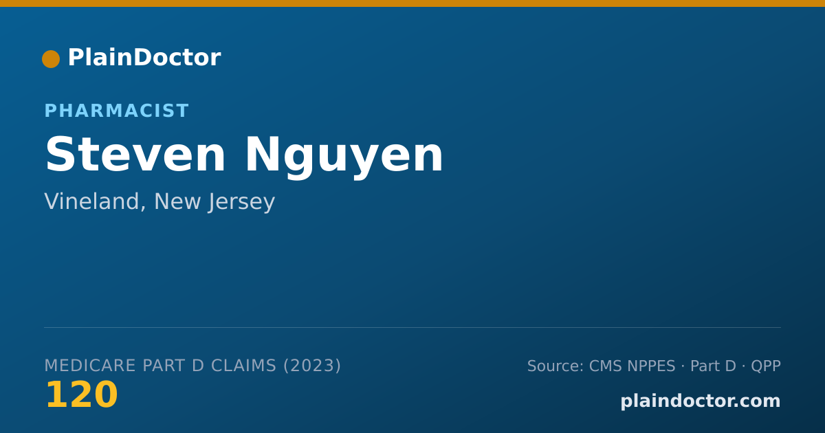 Shareable card for Steven Nguyen - Pharmacist, Vineland, NJ