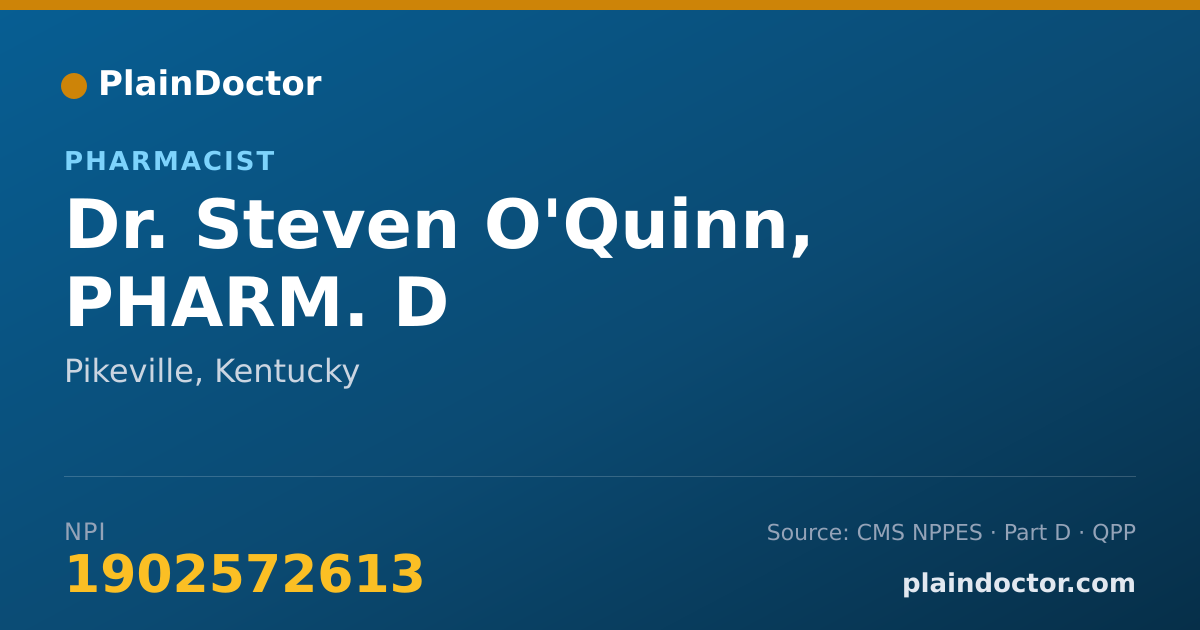 Shareable card for Steven O'Quinn, PHARM. D - Pharmacist, Pikeville, KY
