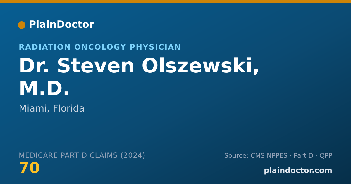 Shareable card for Steven Olszewski, M.D. - Radiation Oncology Physician, Miami, FL