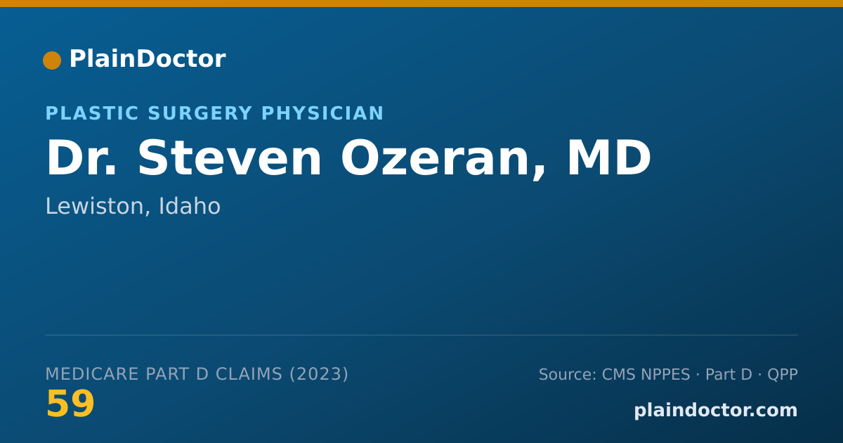 Shareable card for Steven Ozeran, MD - Plastic Surgery Physician, Lewiston, ID