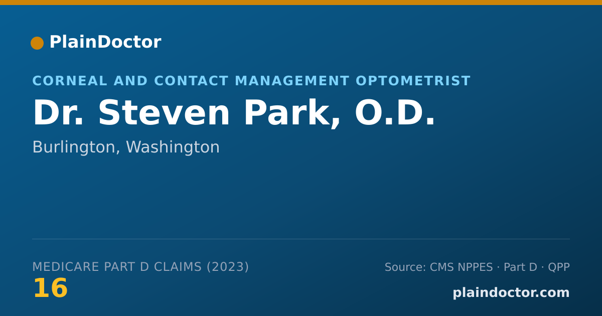 Shareable card for Steven Park, O.D. - Corneal and Contact Management Optometrist, Burlington, WA