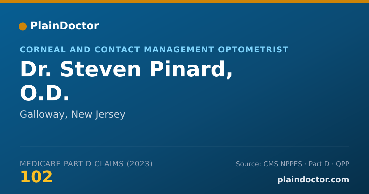 Shareable card for Steven Pinard, O.D. - Corneal and Contact Management Optometrist, Galloway, NJ