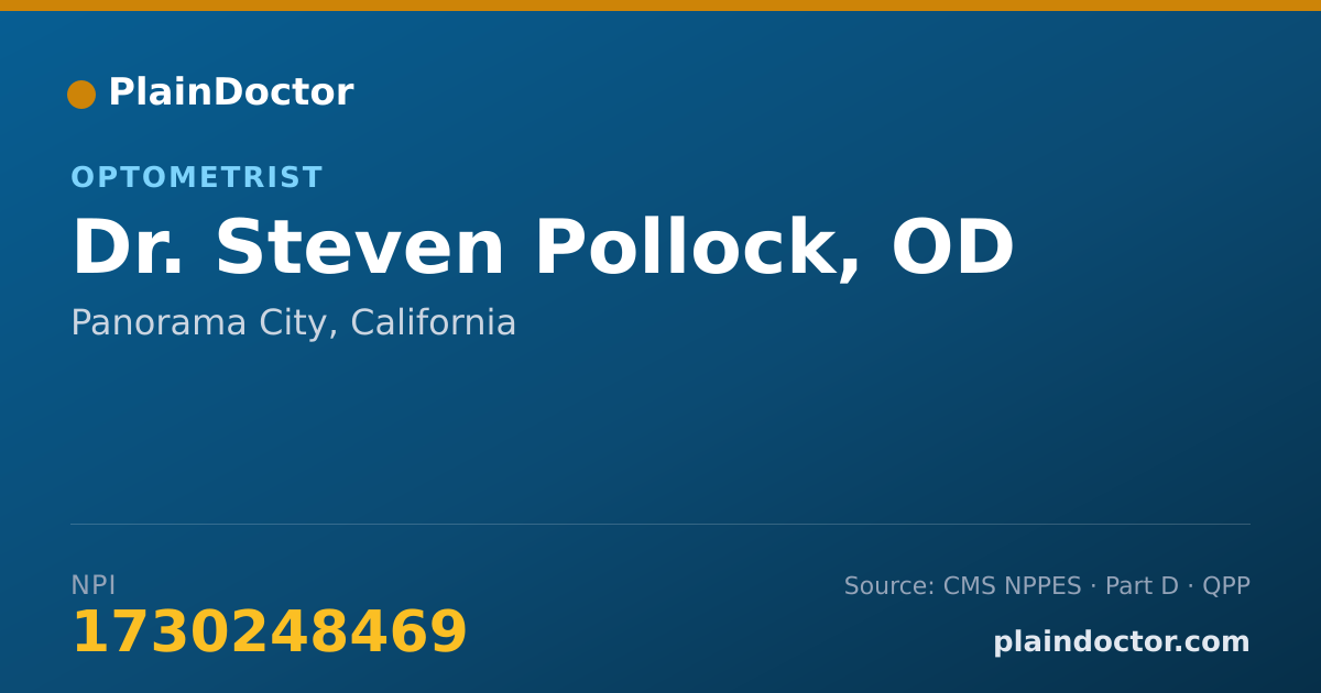Shareable card for Steven Pollock, OD - Optometrist, Panorama City, CA