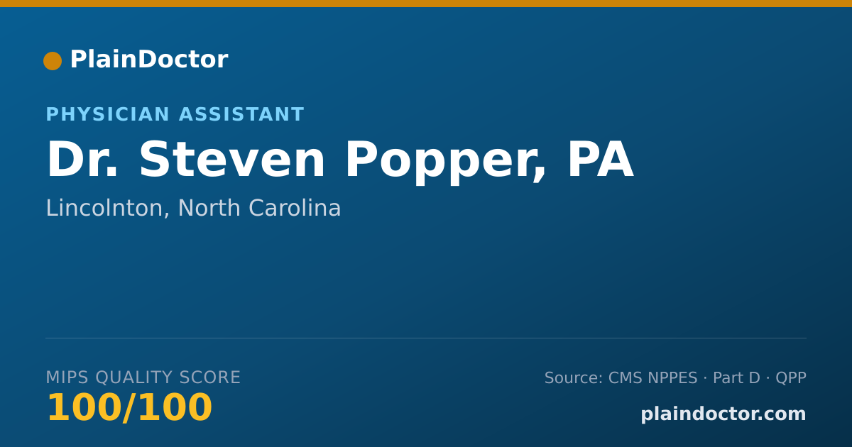 Shareable card for Steven Popper, PA - Physician Assistant, Lincolnton, NC