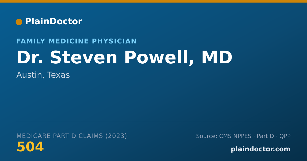 Shareable card for Steven Powell, MD - Family Medicine Physician, Austin, TX