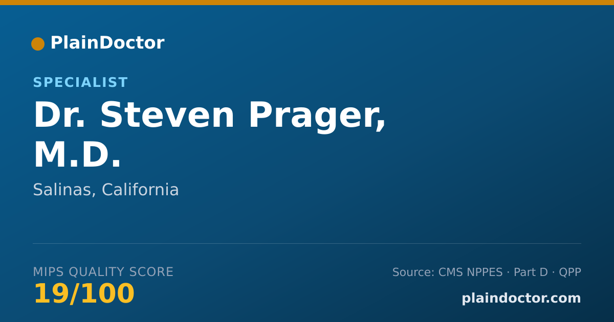 Shareable card for Steven Prager, M.D. - Specialist, Salinas, CA