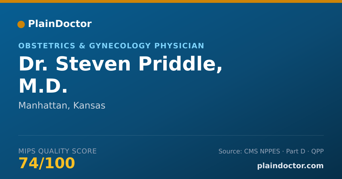 Shareable card for Steven Priddle, M.D. - Obstetrics & Gynecology Physician, Manhattan, KS