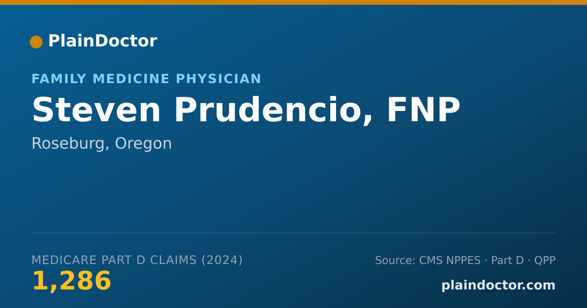Shareable card for Steven Prudencio, FNP - Family Medicine Physician, Roseburg, OR