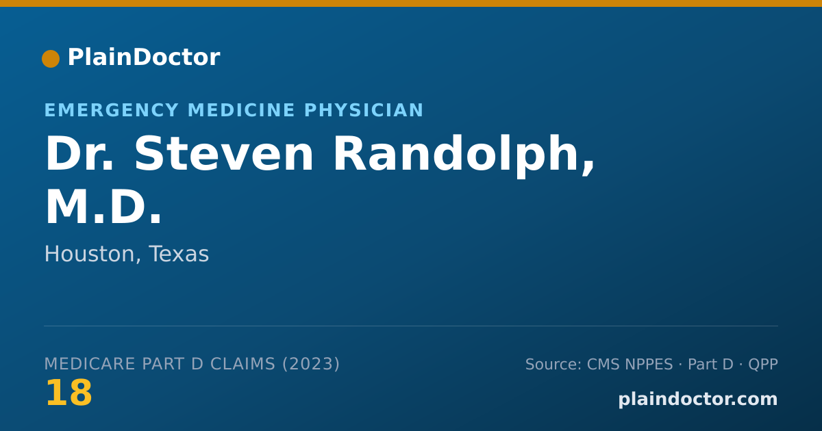 Shareable card for Steven Randolph, M.D. - Emergency Medicine Physician, Houston, TX