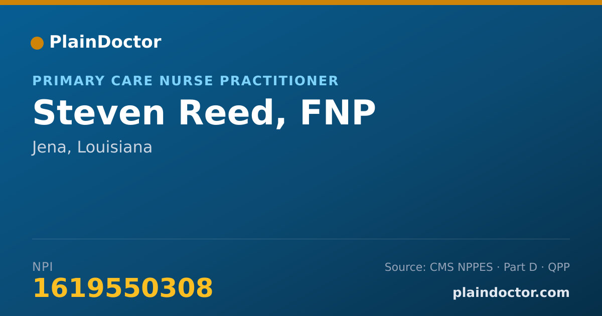 Shareable card for Steven Reed, FNP - Primary Care Nurse Practitioner, Jena, LA