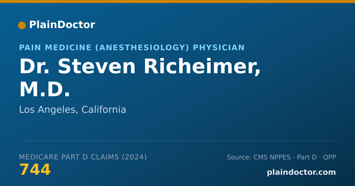 Shareable card for Steven Richeimer, M.D. - Pain Medicine (Anesthesiology) Physician, Los Angeles, CA