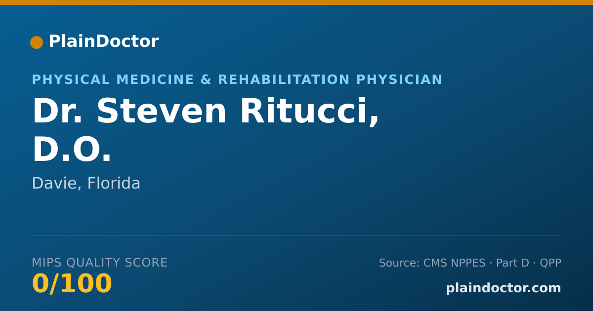 Shareable card for Steven Ritucci, D.O. - Physical Medicine & Rehabilitation Physician, Davie, FL