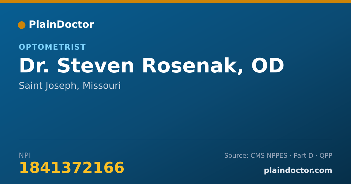 Shareable card for Steven Rosenak, OD - Optometrist, Saint Joseph, MO