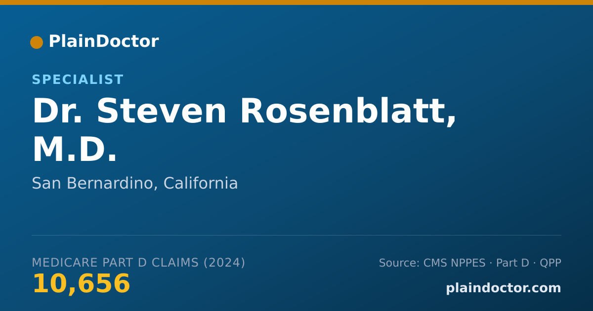 Shareable card for Steven Rosenblatt, M.D. - Specialist, San Bernardino, CA