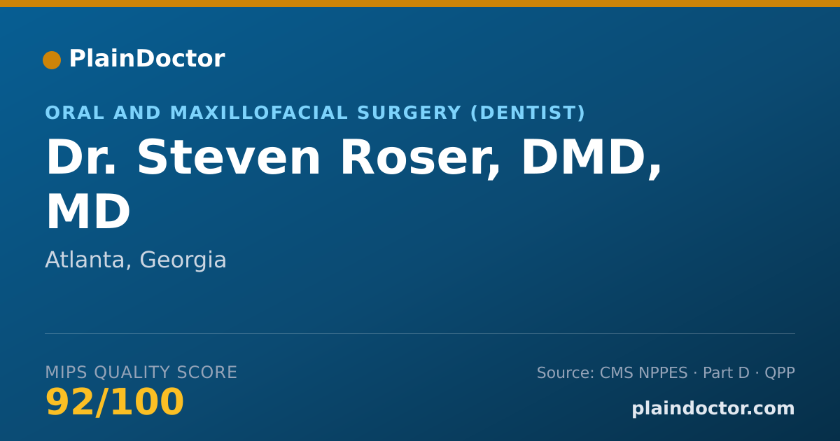 Shareable card for Steven Roser, DMD, MD - Oral and Maxillofacial Surgery (Dentist), Atlanta, GA