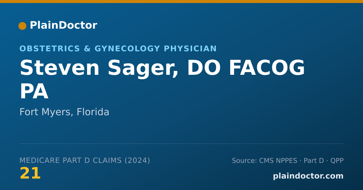 Shareable card for Steven Sager, DO  FACOG  PA - Obstetrics & Gynecology Physician, Fort Myers, FL