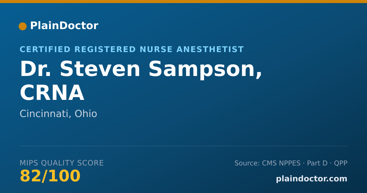 Shareable card for Steven Sampson, CRNA - Certified Registered Nurse Anesthetist, Cincinnati, OH