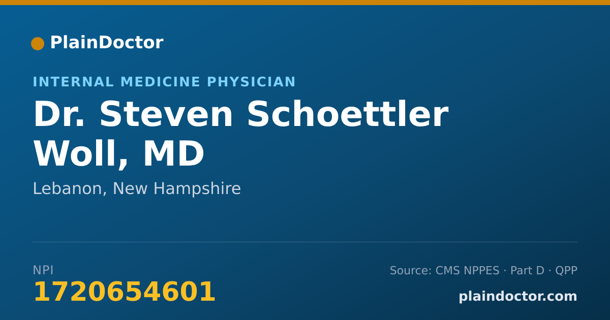 Shareable card for Steven Schoettler Woll, MD - Internal Medicine Physician, Lebanon, NH
