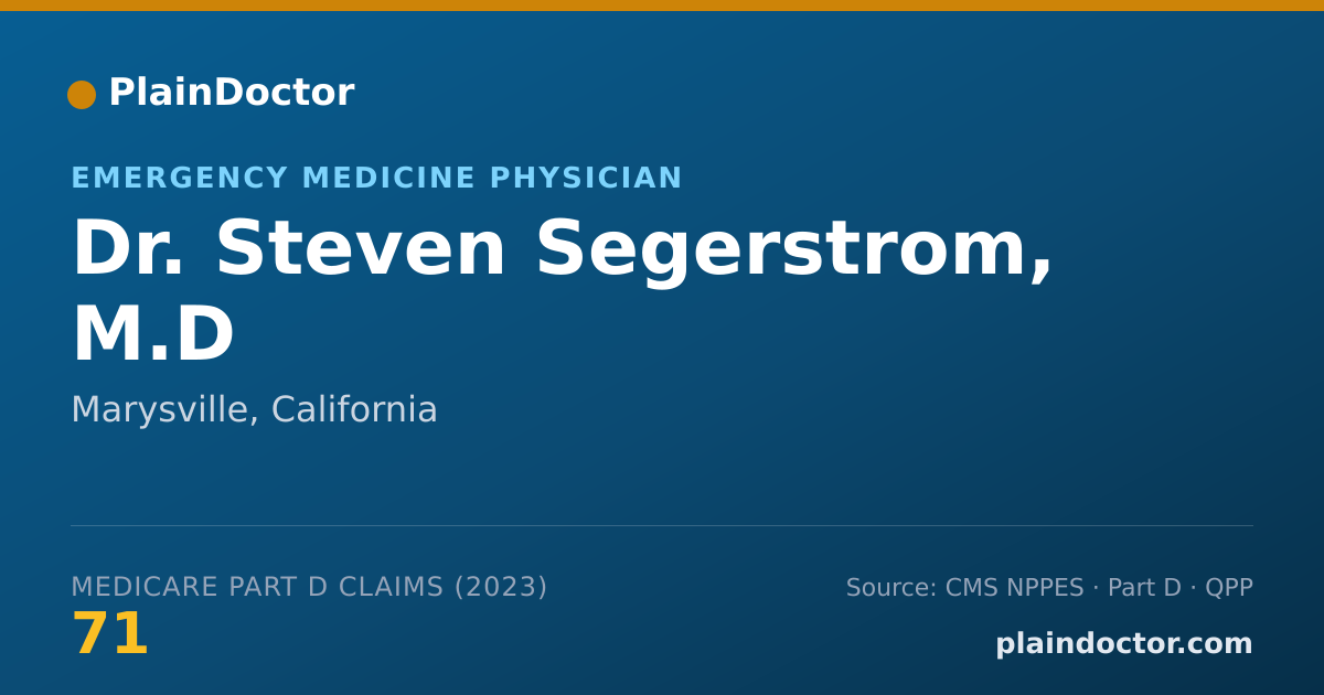 Shareable card for Steven Segerstrom, M.D - Emergency Medicine Physician, Marysville, CA