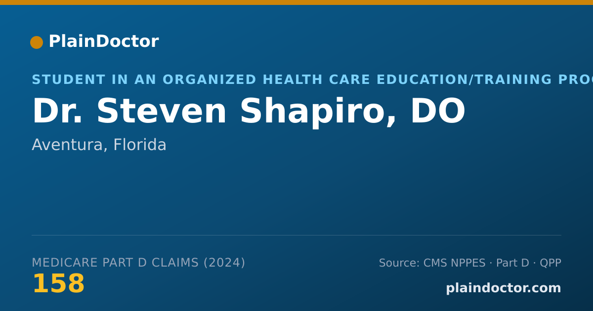 Shareable card for Steven Shapiro, DO - Student in an Organized Health Care Education/Training Program, Aventura, FL