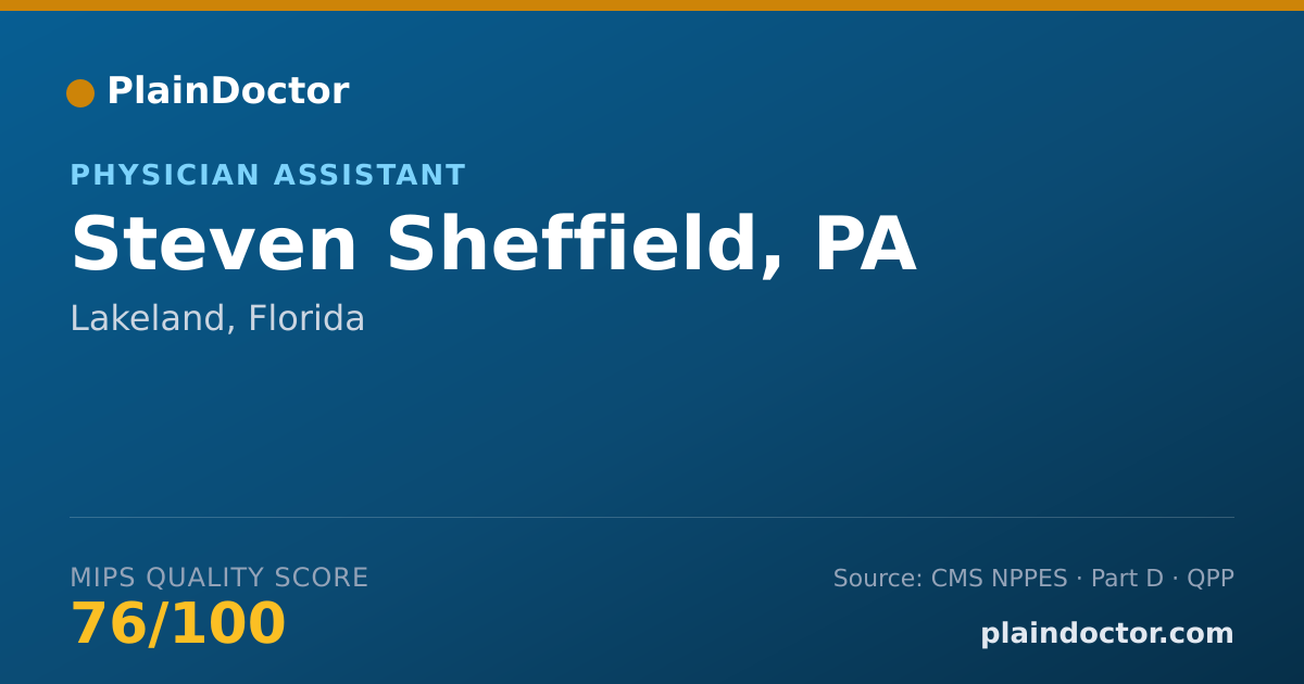Shareable card for Steven Sheffield, PA - Physician Assistant, Lakeland, FL