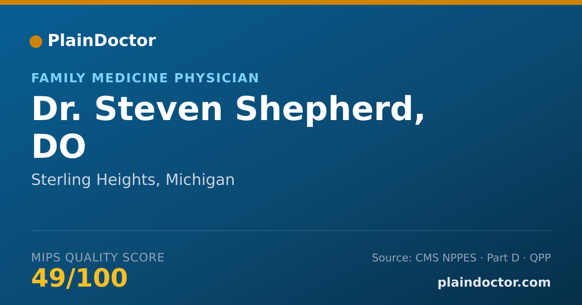 Shareable card for Steven Shepherd, DO - Family Medicine Physician, Sterling Heights, MI