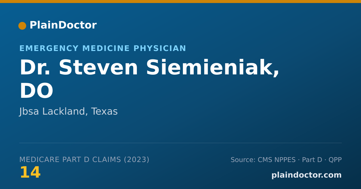 Shareable card for Steven Siemieniak, DO - Emergency Medicine Physician, Jbsa Lackland, TX
